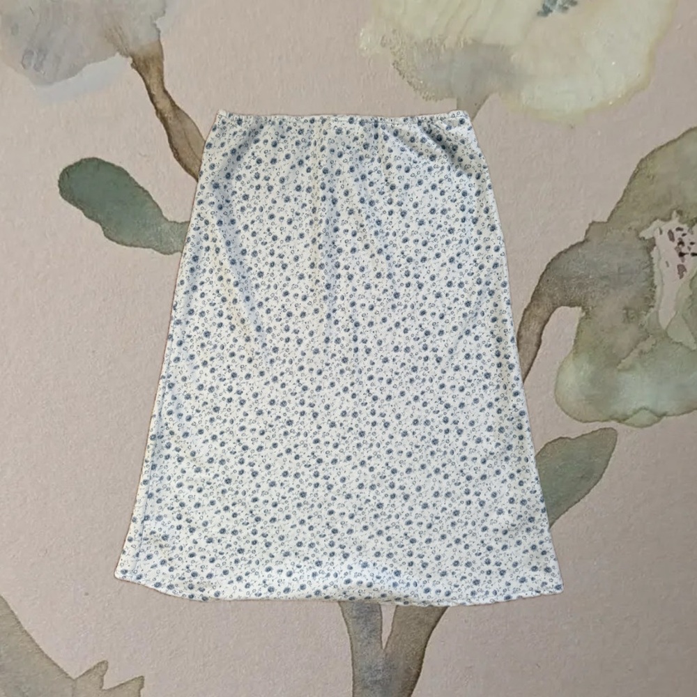 Vintage Garage Blue Floral Print Women's Skirt Size 3-4